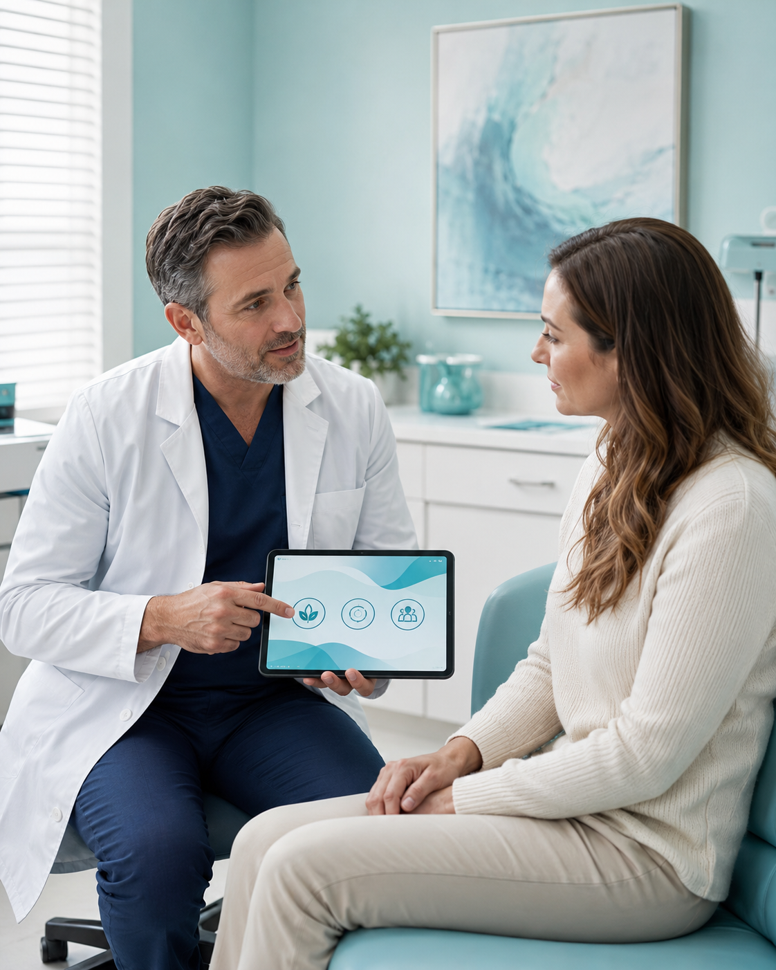Endometriozis tedavi seçeneklerini hastasıyla değerlendiren hekim