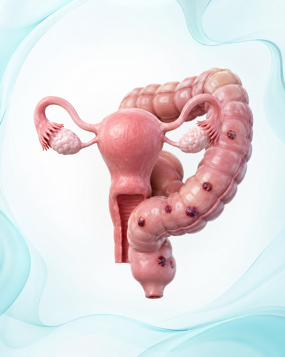 Bağırsak endometriozisi odaklarını gösteren temsili tıbbi görsel