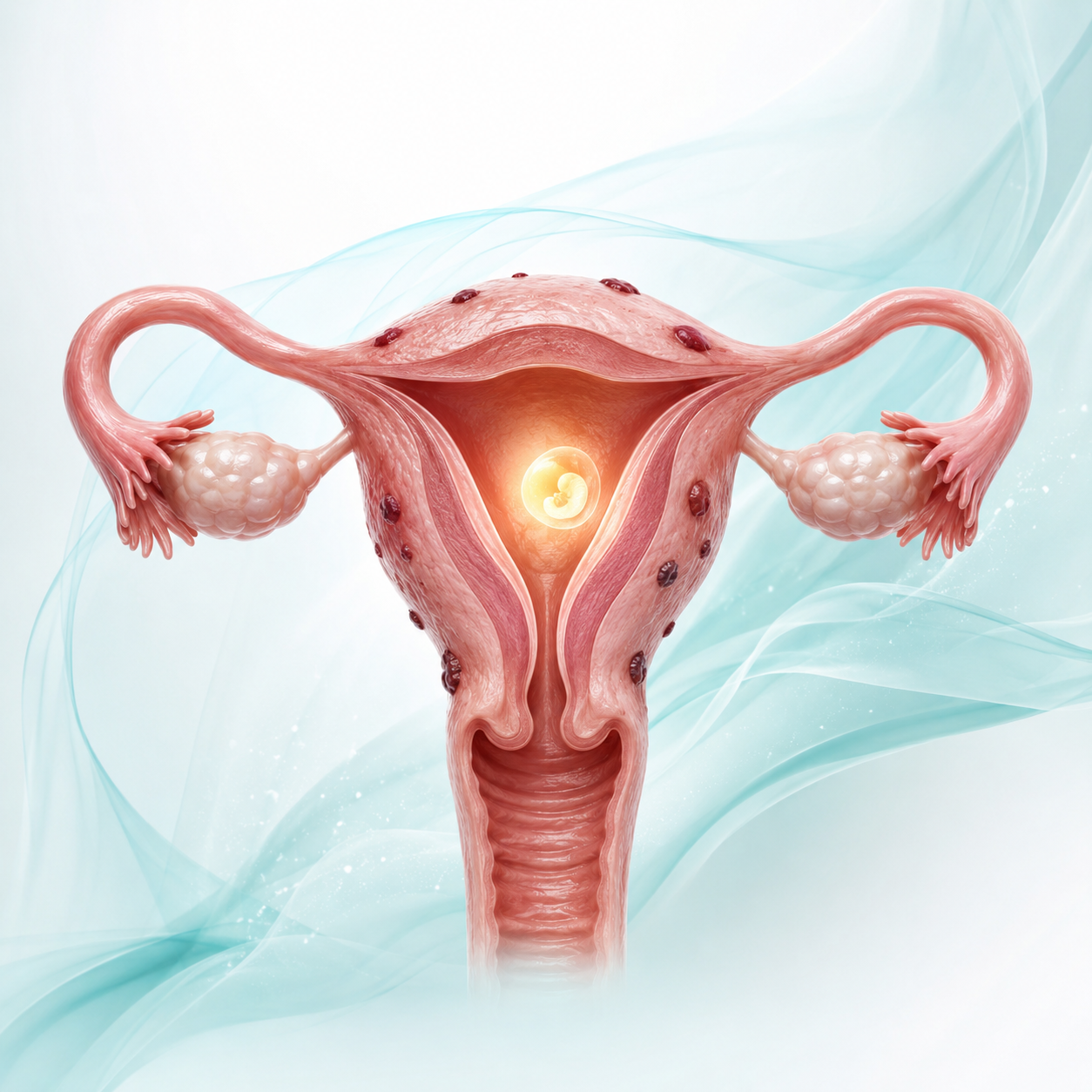 Endometriozis ve gebelik ilişkisini gösteren temsili tıbbi görsel
